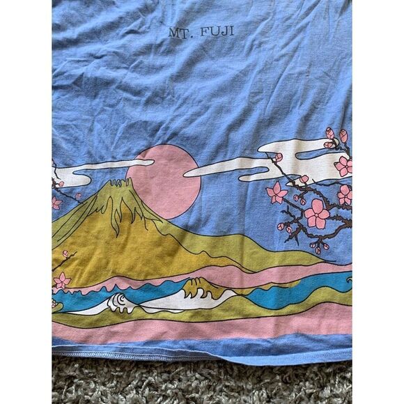 Urban Outfitters Mt. Fuji GRAPHIC LOGO RETRO BLUE Oversized T Shirt sz S M - Picture 3 of 6